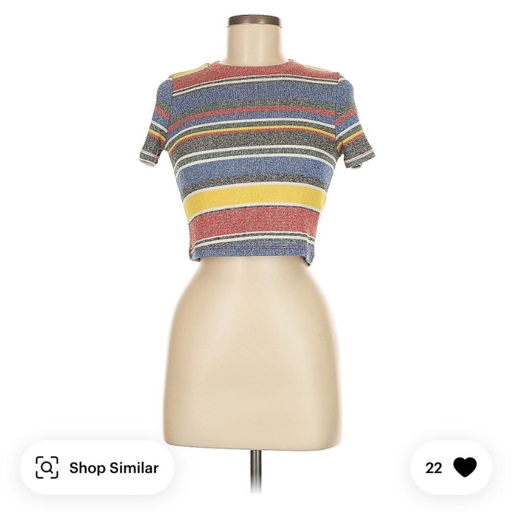 Zara Trafaluc Striped Short Sleeve T-Shirt